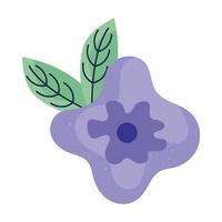 icono de estilo de doodle de jardín de flores púrpura vector