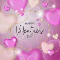 Valentine Illustration with Realistic Heart Shape