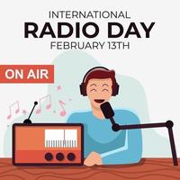 International World Radio Day Background vector
