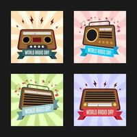 World Radio Day Social Media Template vector