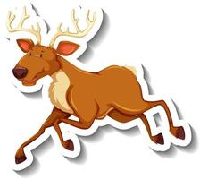 A deer animal cartoon sticker vector