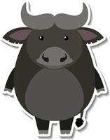 Chubby yak animal cartoon sticker vector