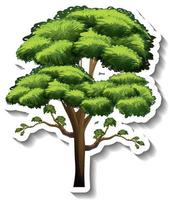 A tree with green leaves sticker on white background vector