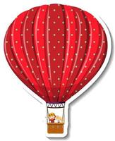 Hot air balloon cartoon sticker vector