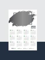 Wall Calendar 2022 Template Design vector