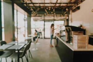 abstract blur coffee shop for background photo