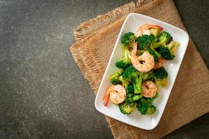 stir-fried broccoli with shrimps photo