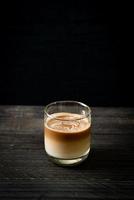 glass of latte coffee, coffee with milk photo