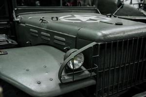 SINSHEIM, GERMANY - OCTOBER 16, 2018 Technik Museum. Warrior jeep with star on the hood. Front view photo