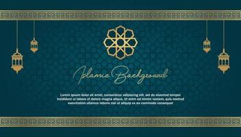 Islamic Luxury Golden Ornament Border vector