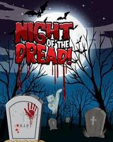 Night of the dread with forest cemetery vector