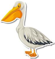 Pelican bird cartoon sticker vector