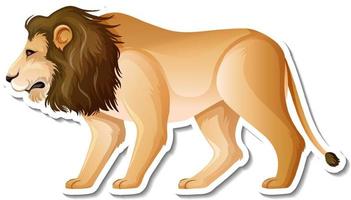 A sticker template of lion cartoon character vector
