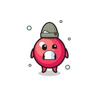 cute cartoon cranberry with shivering expression vector