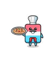 eraser character as Italian chef mascot vector