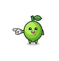 lime cartoon with pointing left gesture vector