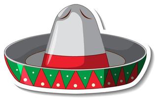 etiqueta engomada de la historieta del sombrero mexicano vector