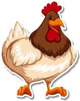 Chicken animal farm animal cartoon sticker vector