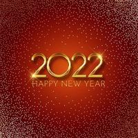 decorative Happy New Year background with gold lettering and glitter