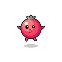 cranberry character is jumping gesture vector