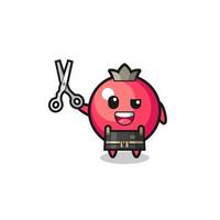 cranberry character as barbershop mascot vector