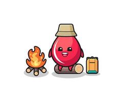camping illustration of the blood drop cartoon vector