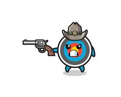 the target archery cowboy shooting with a gun vector