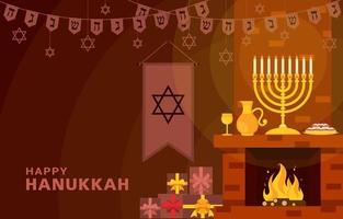 decoración de la casa para hanukkah vector