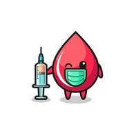 blood drop mascot as vaccinator vector