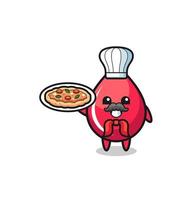 personaje de gota de sangre como mascota del chef italiano