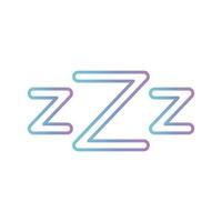 sleeping zzz letters gradient style icon vector design