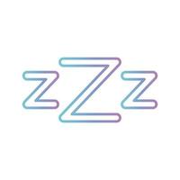 dormir zzz letras diseño de vector de icono de estilo degradado