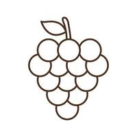 diseño de vector de icono de estilo de línea de uvas