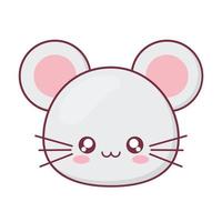 Diseño vectorial de dibujos animados de animales de ratón kawaii vector