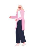 woman dressed in pink coat vector