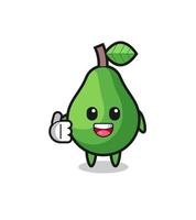 avocado mascot doing thumbs up gesture vector