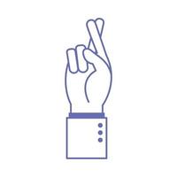 r hand sign language line and fill style icon vector design