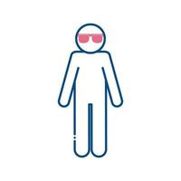 blind man with glasses line style icon vector design