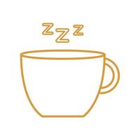 sleeping coffee mug line style icon vector design