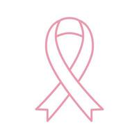 diseño de vector de icono de estilo de línea de cinta de cáncer de mama