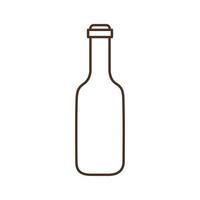 diseño de vector de icono de estilo de línea de botella de cerveza