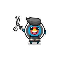 target archery character as barbershop mascot vector