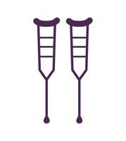 pair of crutches vector