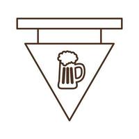 beer glass on banner line style icon vector design