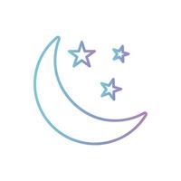 moon with stars gradient style icon vector design