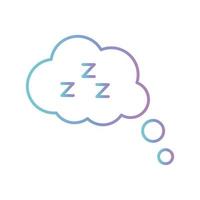 dormir nube burbuja estilo degradado icono vector diseño