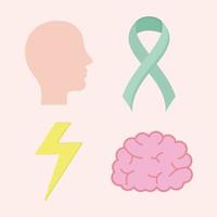 mental health icon collection vector design