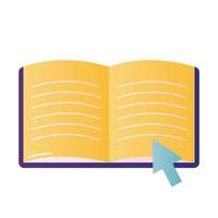 open book with arrow online school vector