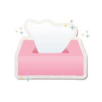 pink tissue box with one tissue stickers vector