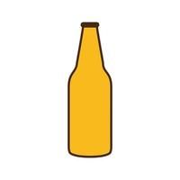 Línea de botella de cerveza y diseño de vector de icono de estilo de relleno